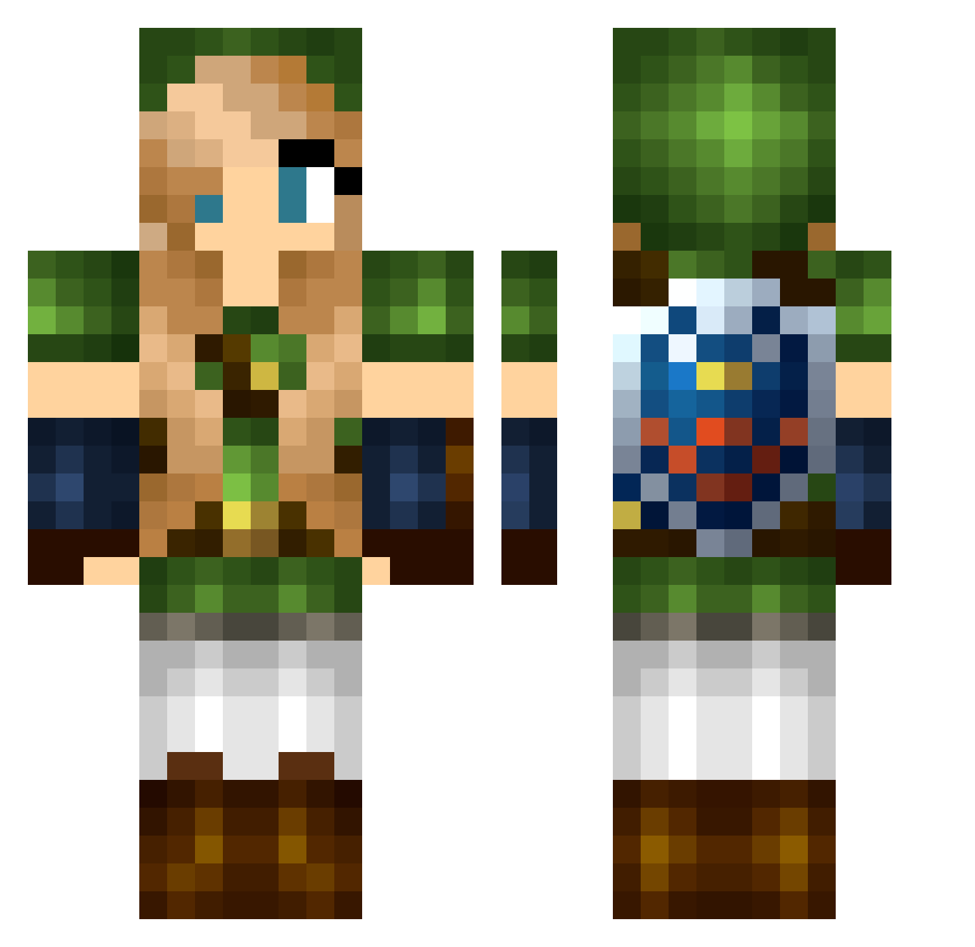 Shanna Minecraft skin, front and back view