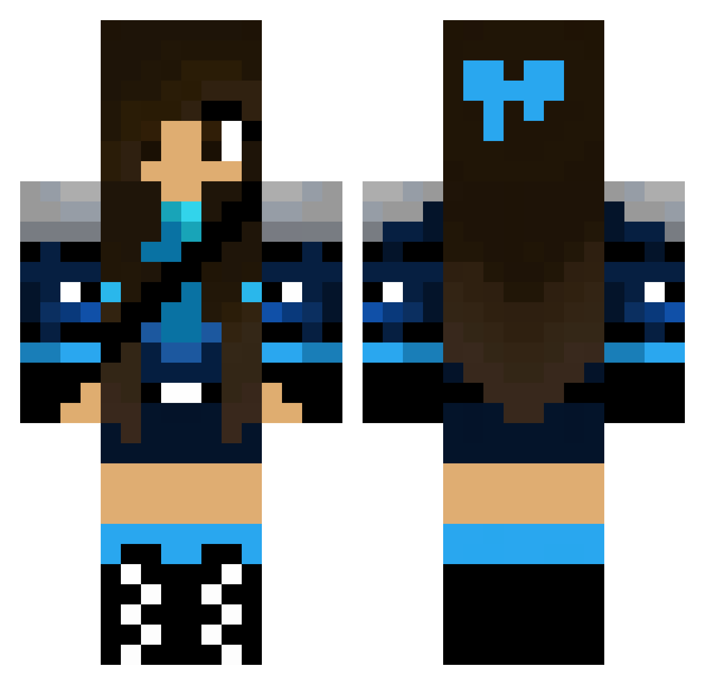 Starwise Minecraft skin, front and back view