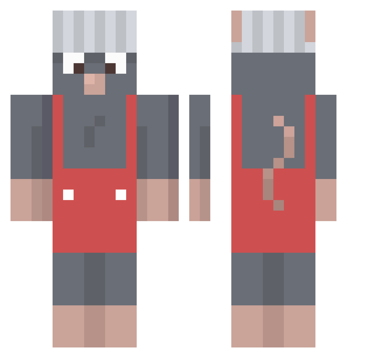 LambHopper Minecraft skin, front and back view