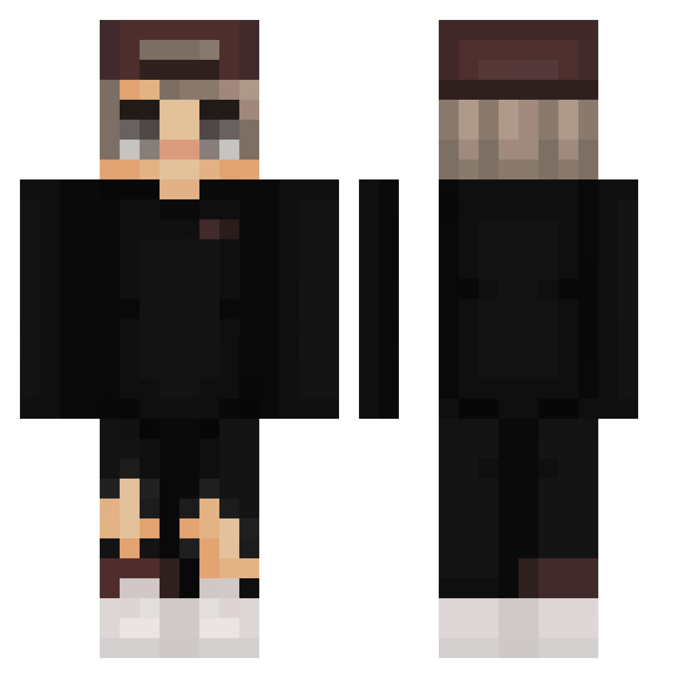 Serialized Minecraft skin, front and back view