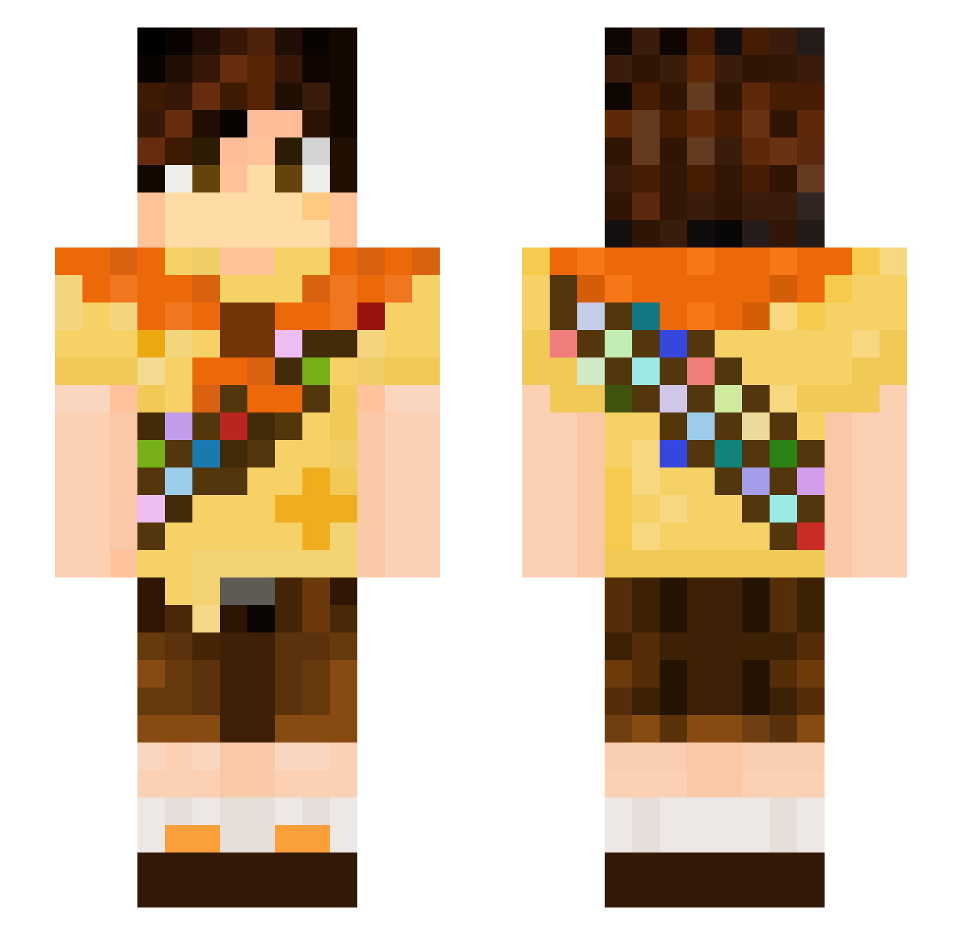 decimal Minecraft skin, front and back view