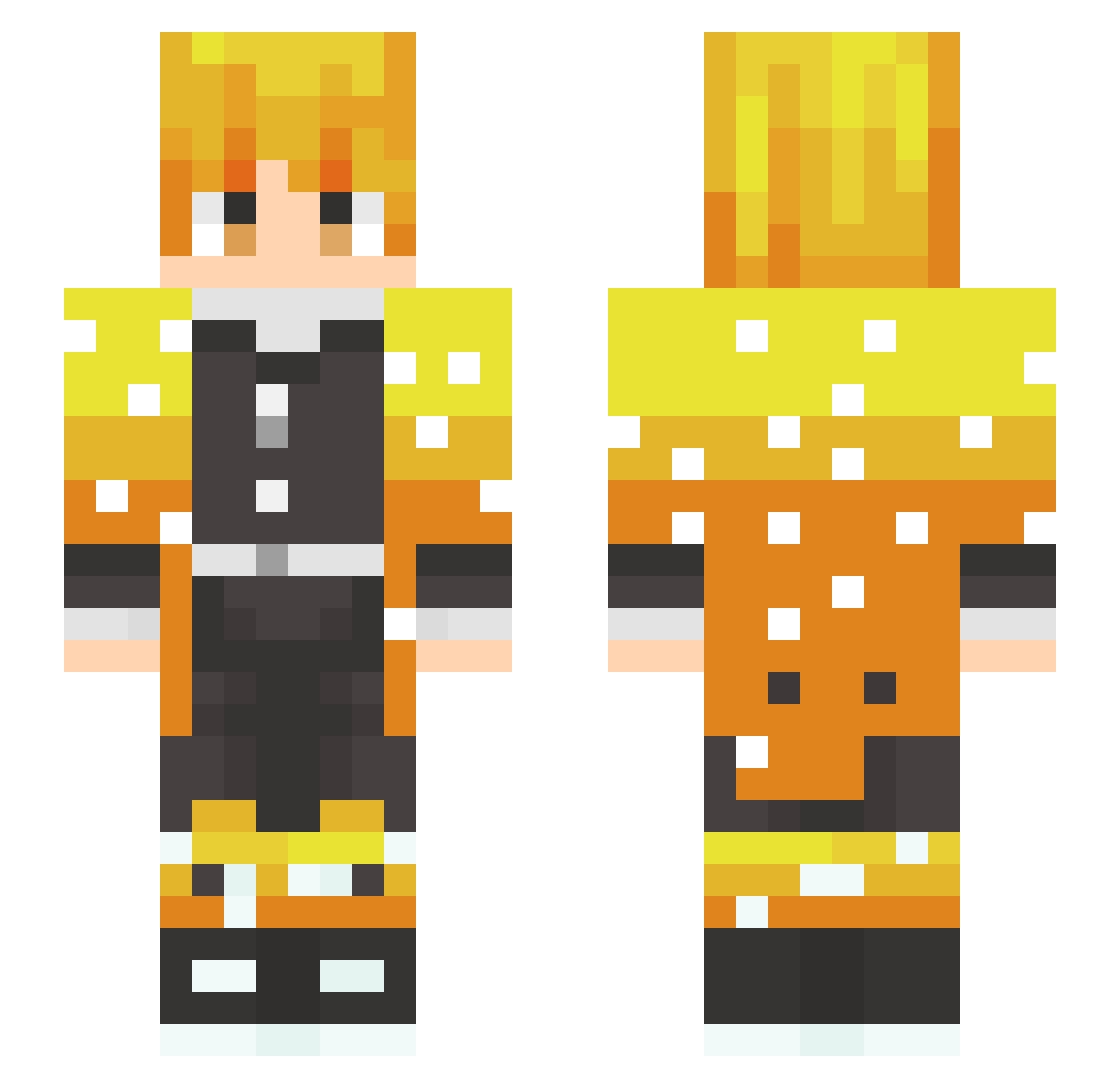 BeWhite Minecraft skin, front and back view
