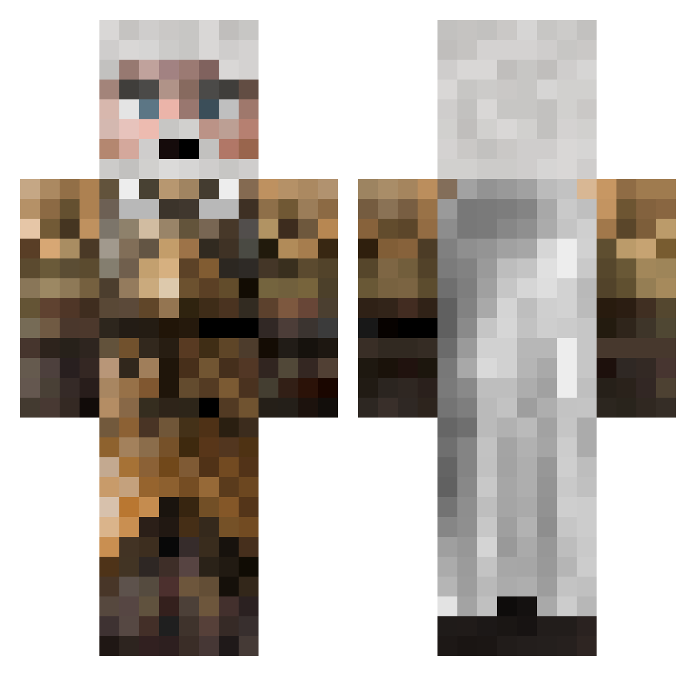 rovidicus Minecraft skin, front and back view
