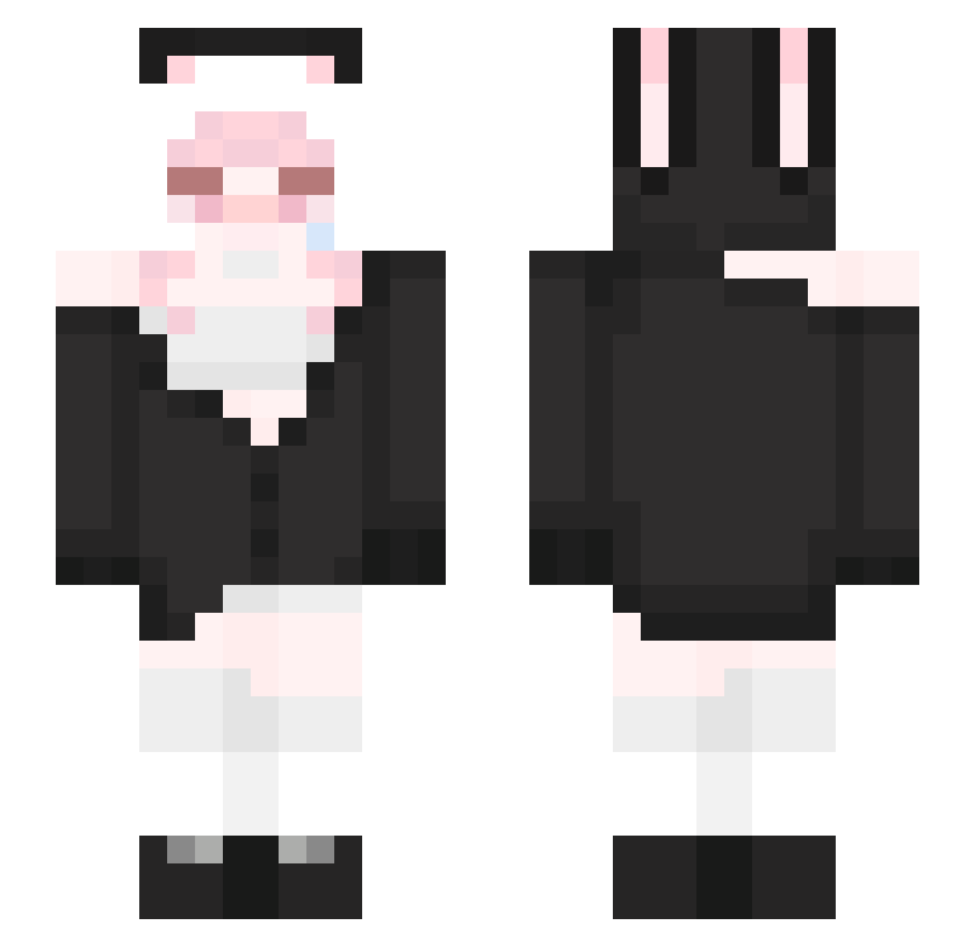 uwusz Minecraft skin, front and back view