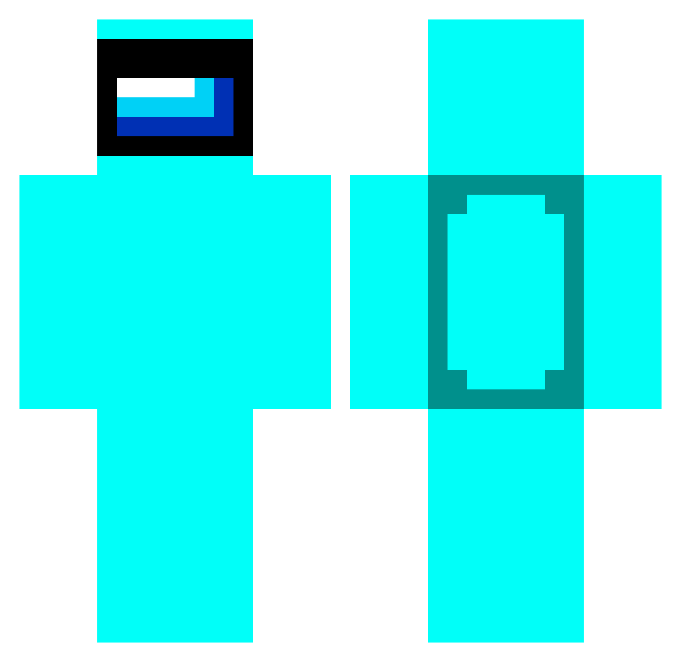 ThanatosRexx Minecraft skin, front and back view