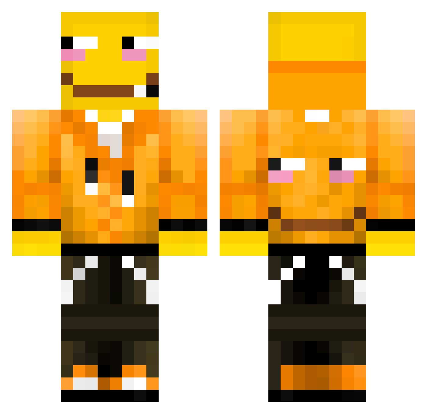 Nightbet Minecraft skin, front and back view