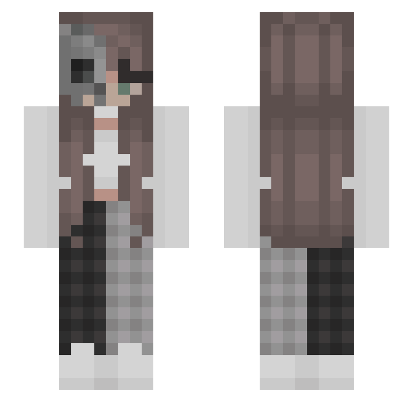 Vera_Lee Minecraft skin, front and back view