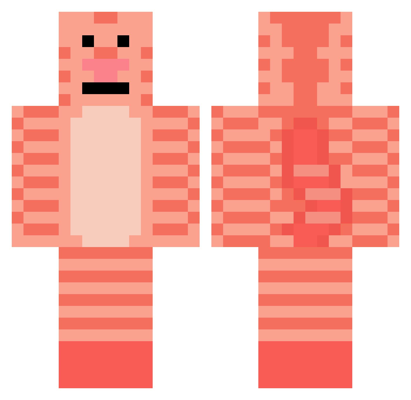 Oob6787 Minecraft skin, front and back view