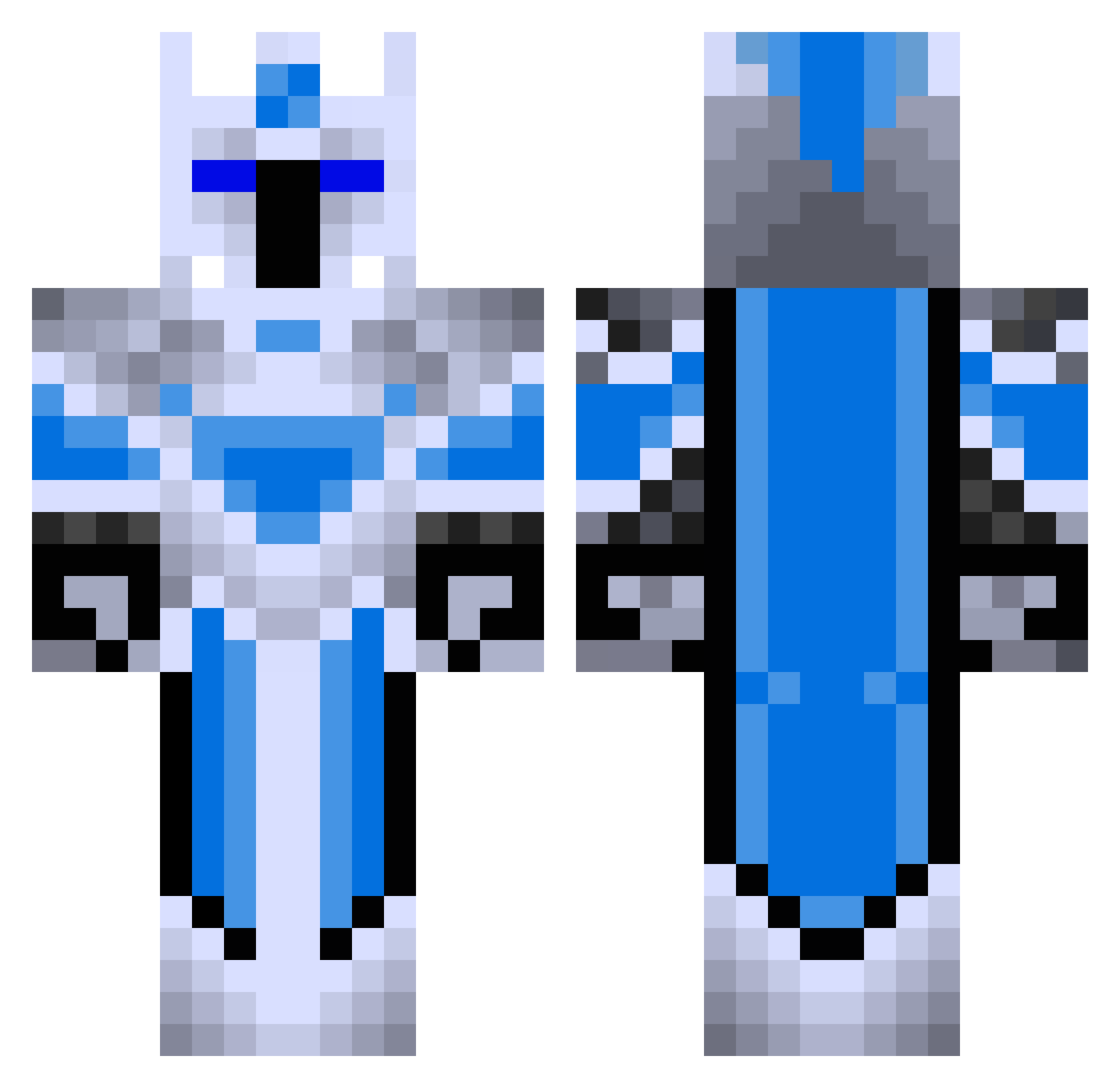 KingTweaker007 Minecraft skin, front and back view