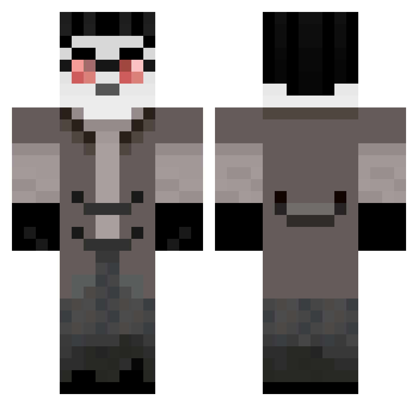Mirohodec Minecraft skin, front and back view