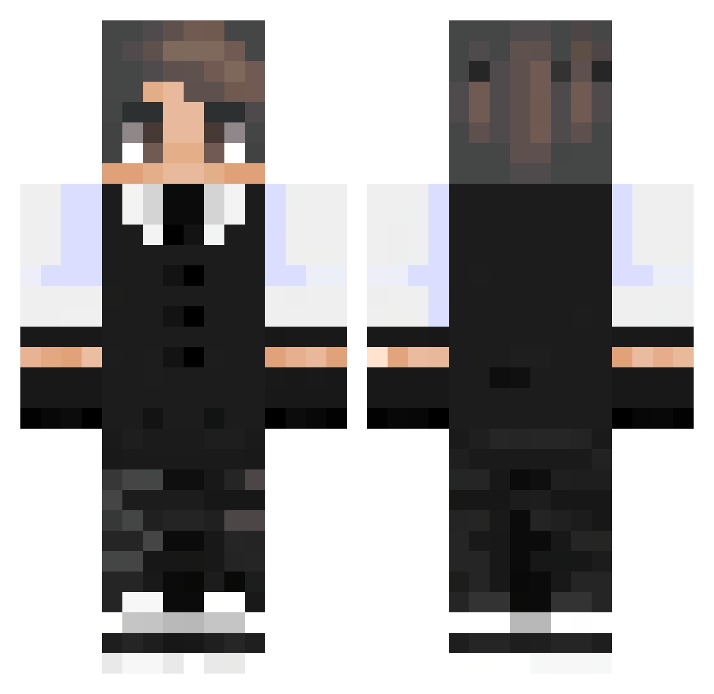 voidicYT Minecraft skin, front and back view