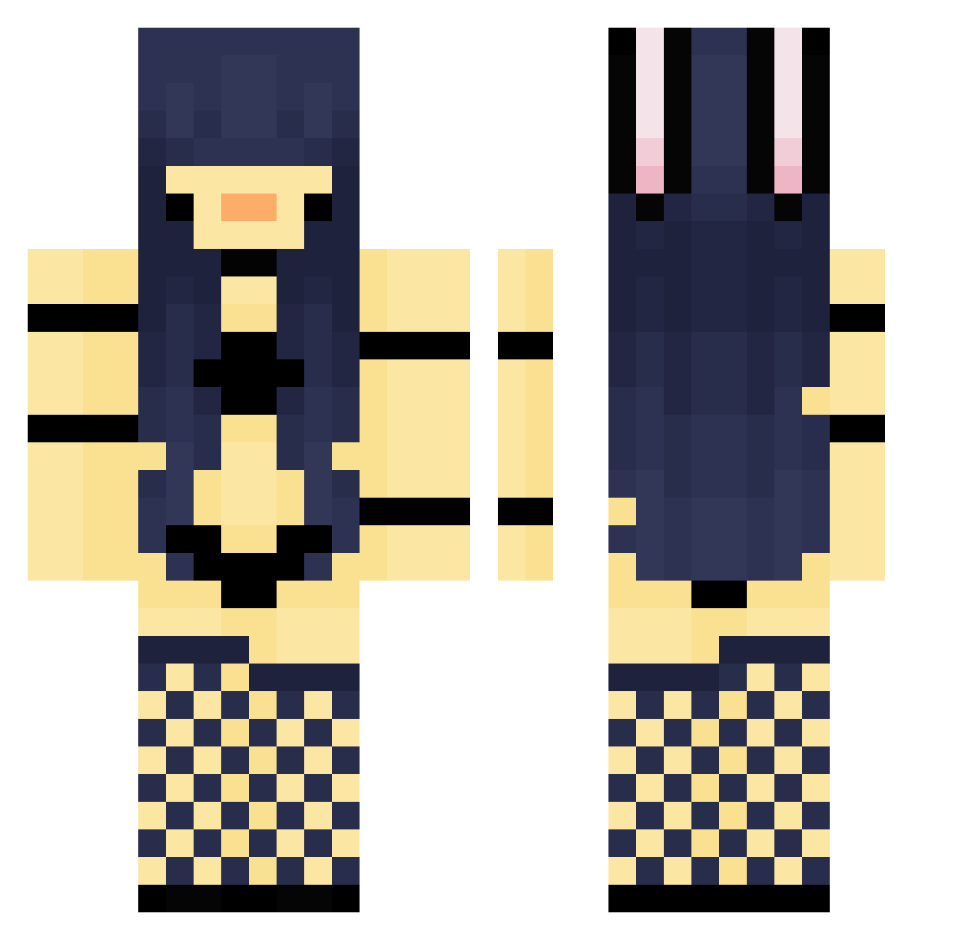 chxrmi Minecraft skin, front and back view