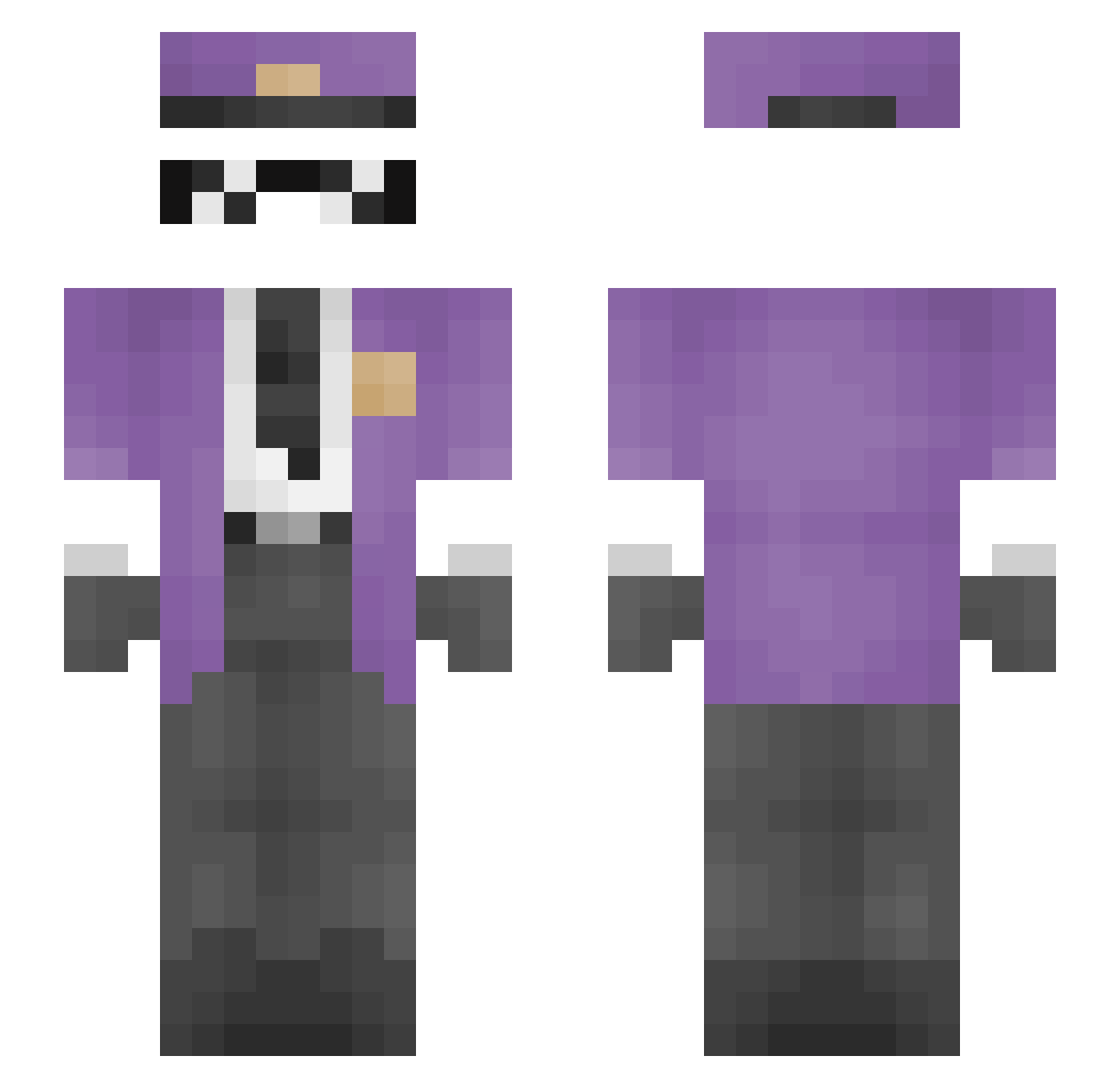 NIGHTMAREXXP Minecraft skin, front and back view