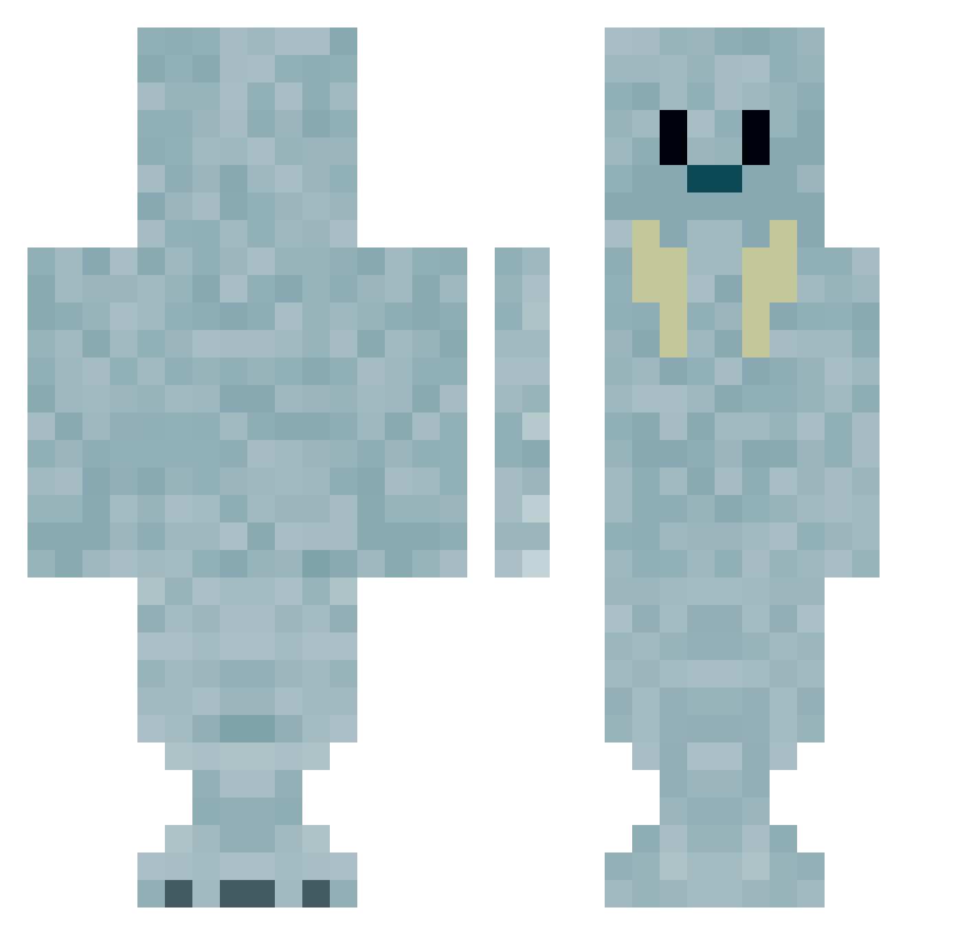NoT_ihminen Minecraft skin, front and back view