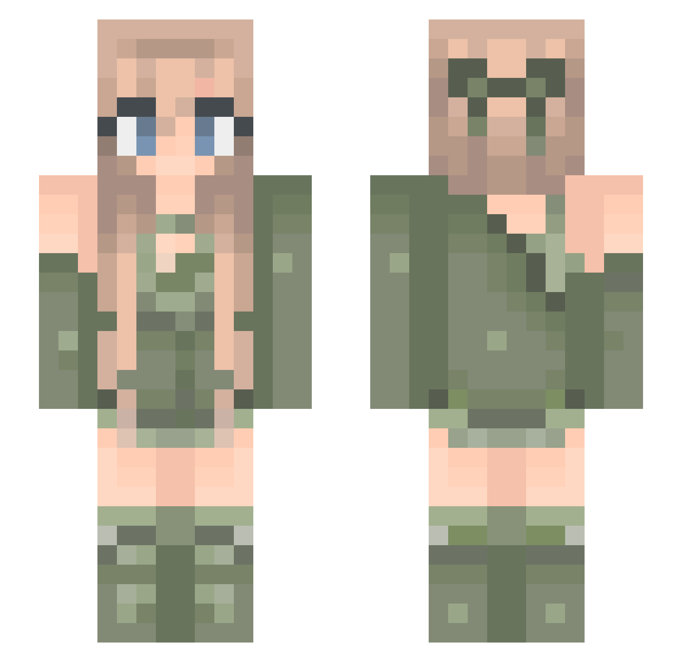 candlejane93 Minecraft skin, front and back view