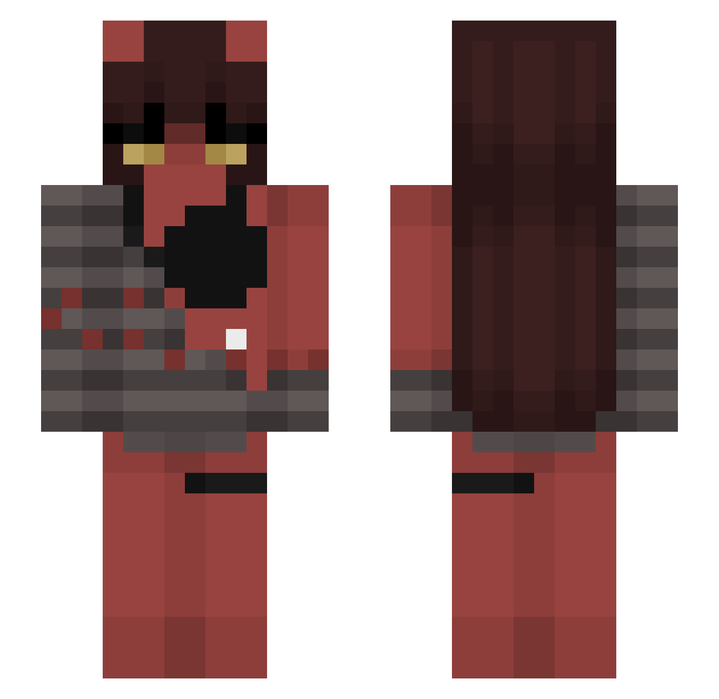 Rrainerr Minecraft skin, front and back view