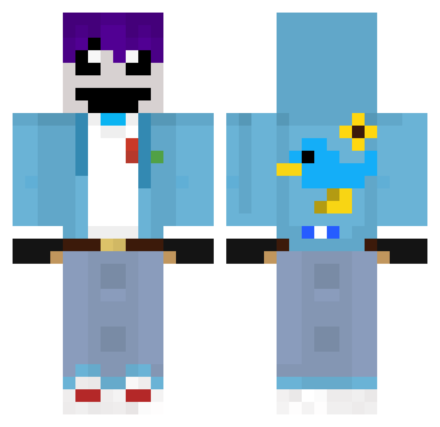 Sloth_YT14 Minecraft skin, front and back view