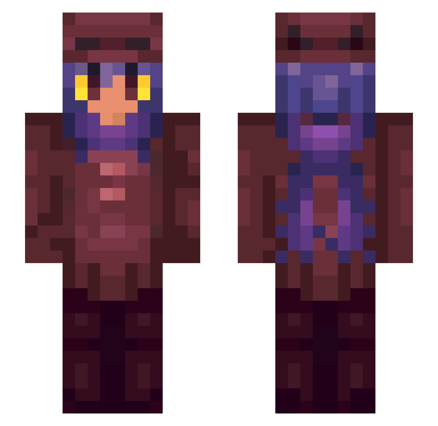 HunterEverest Minecraft skin, front and back view