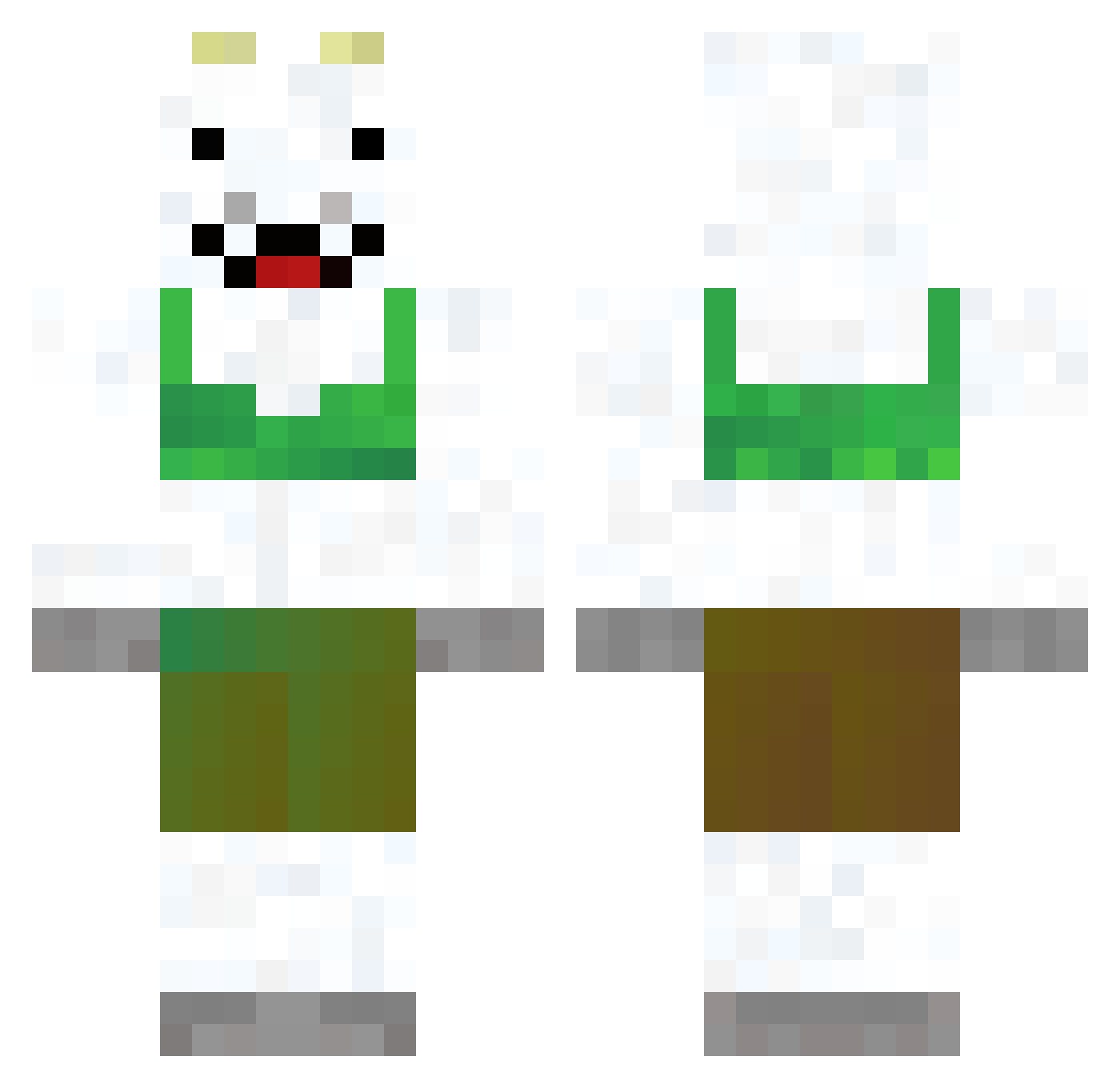 Funkdahoe Minecraft skin, front and back view