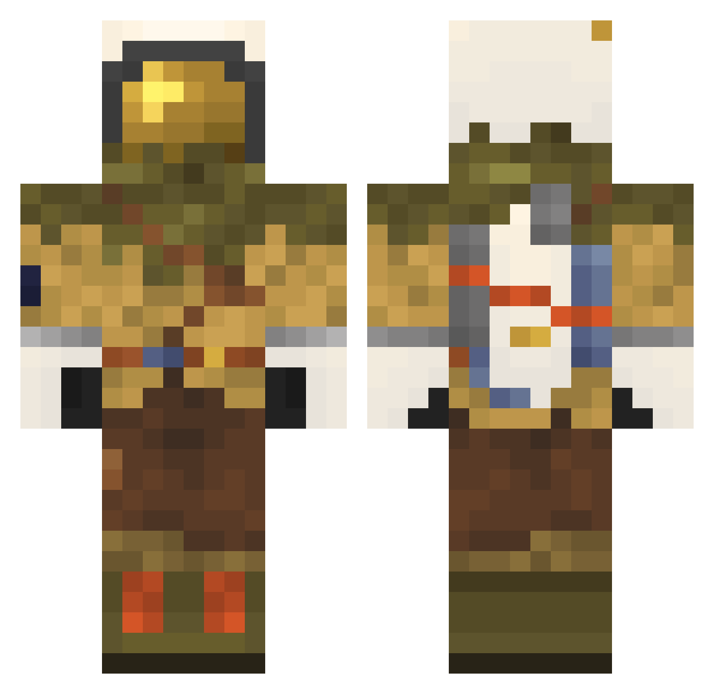 Gatyssu Minecraft skin, front and back view