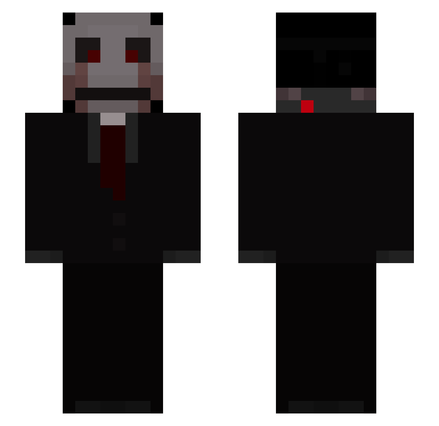 110x310 Minecraft skin, front and back view