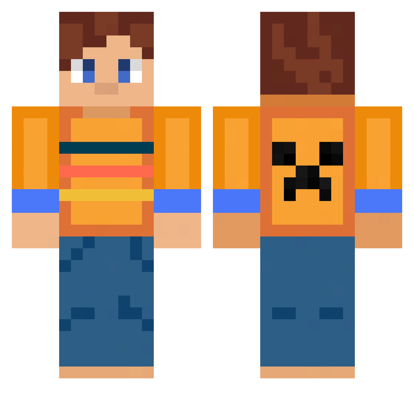SpaceXplorer8042 Minecraft skin, front and back view