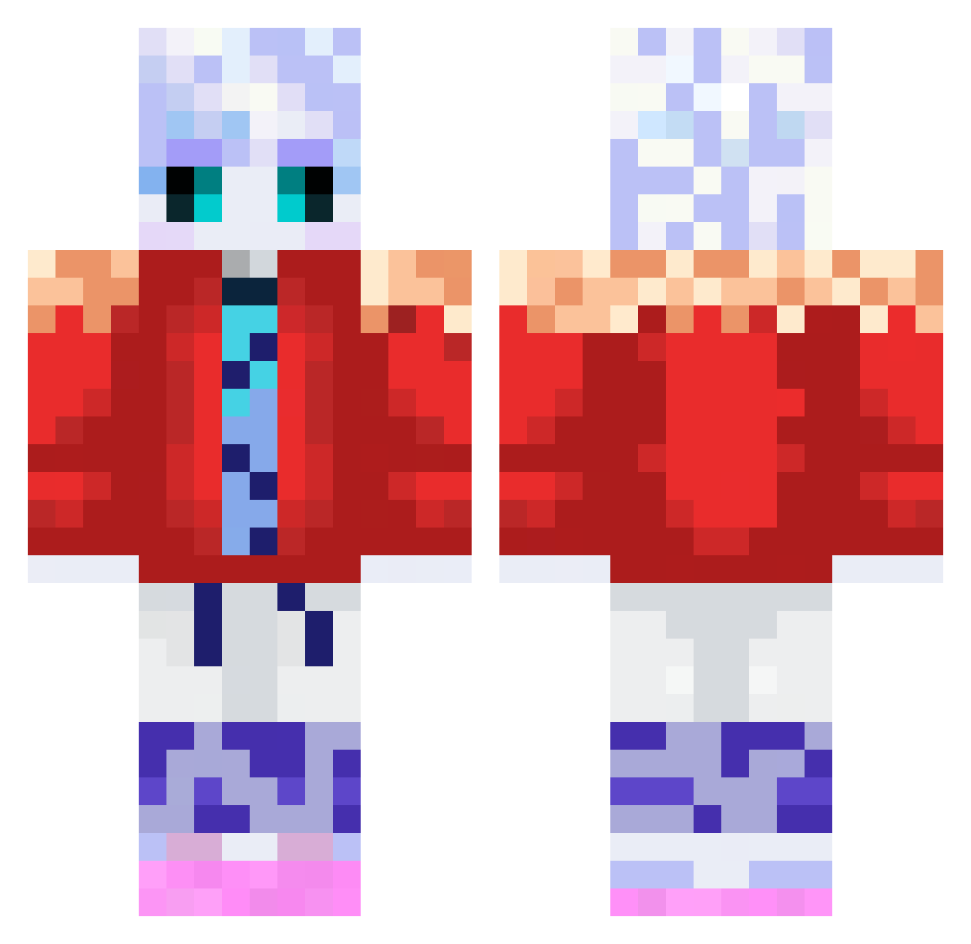 Predawnsnow6 Minecraft skin, front and back view