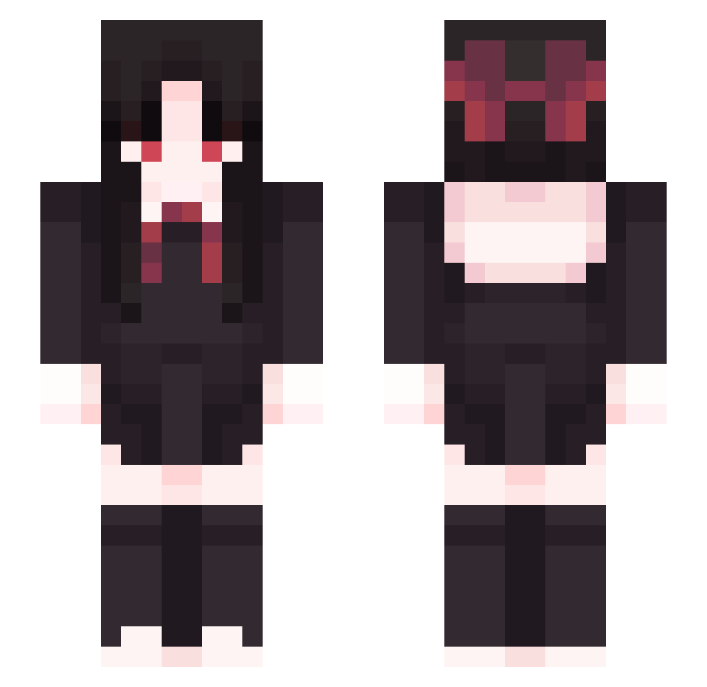 ToeSuucker Minecraft skin, front and back view
