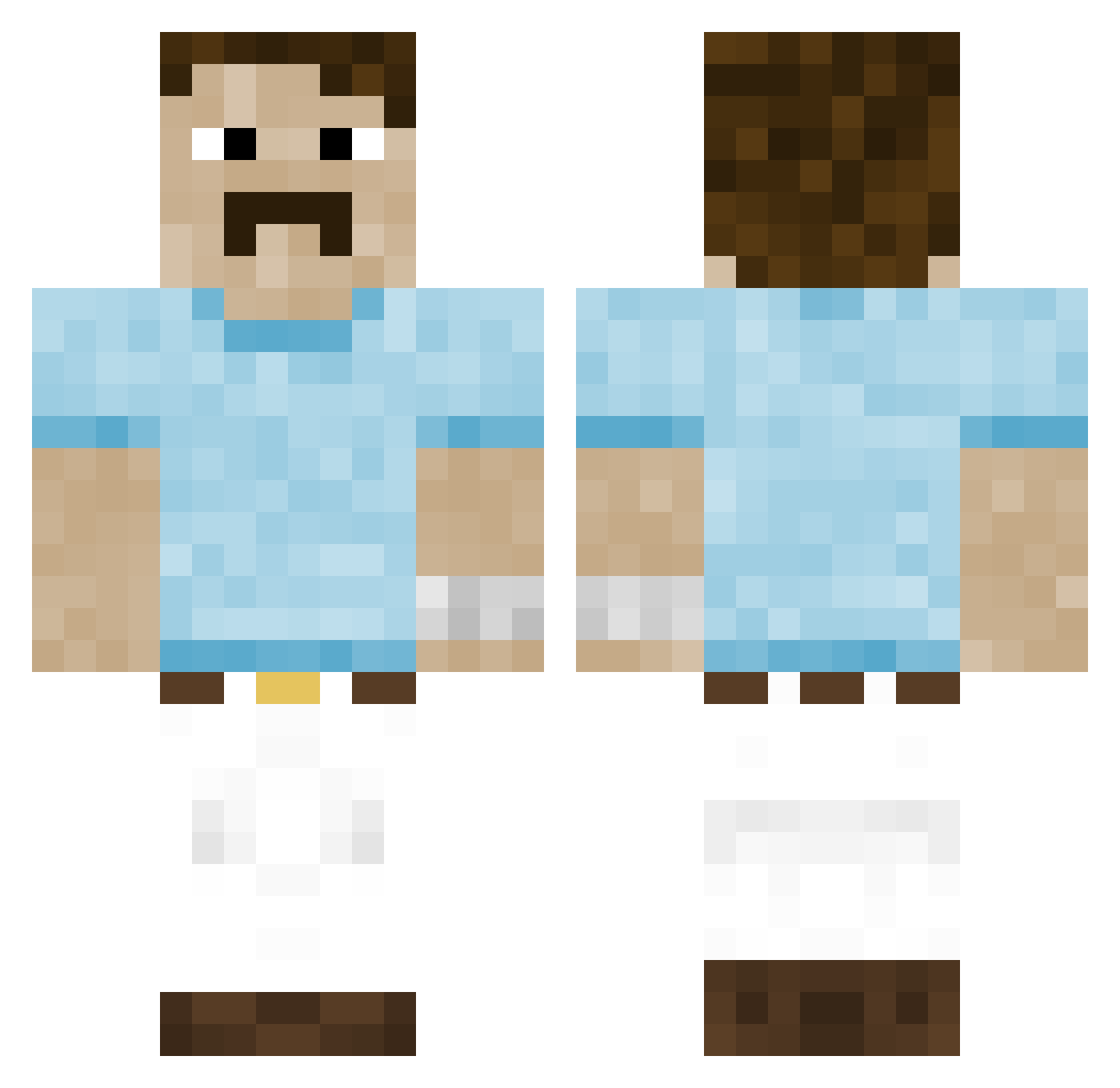 BadMemoriess Minecraft skin, front and back view