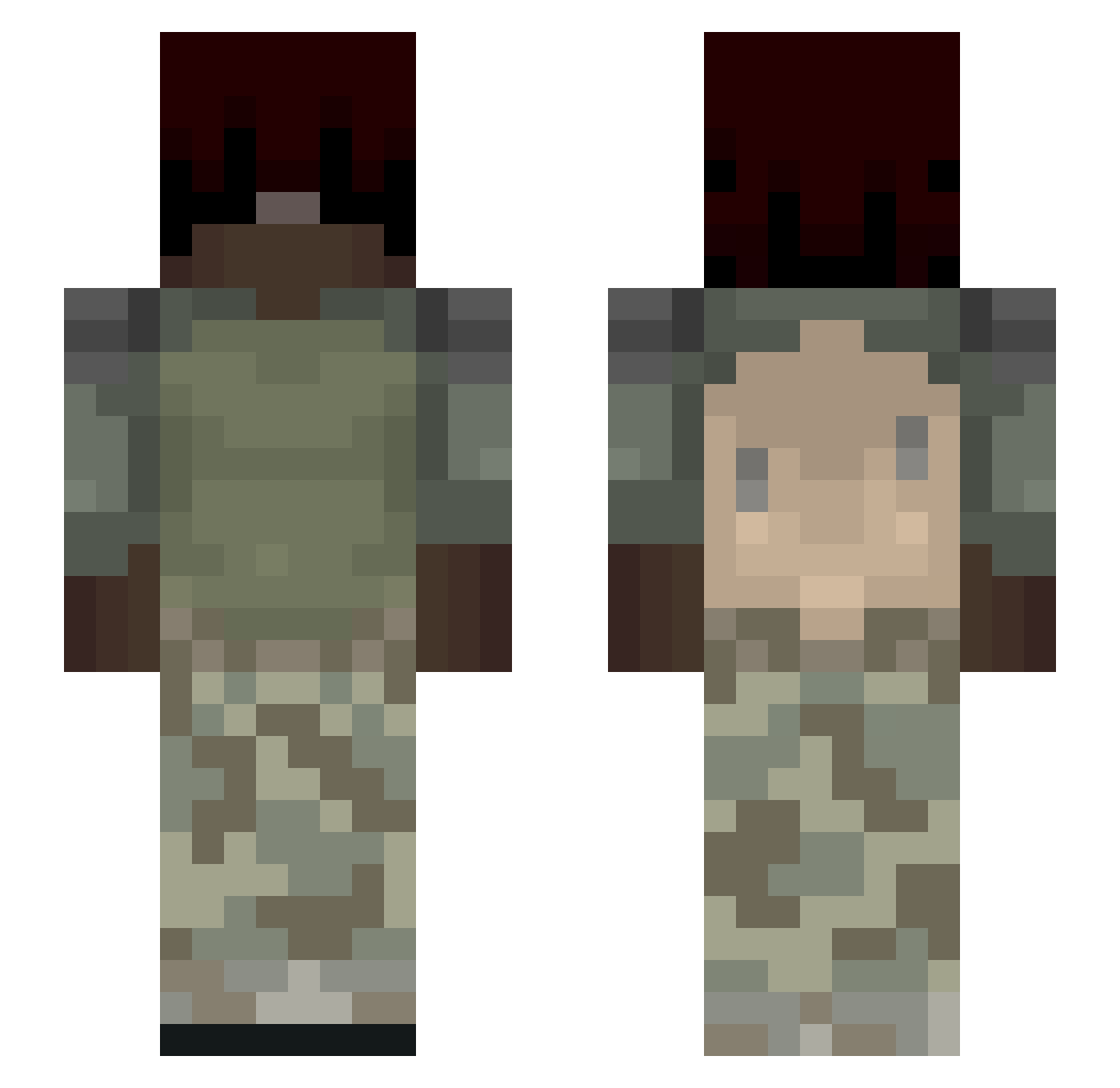 wnhd Minecraft skin, front and back view