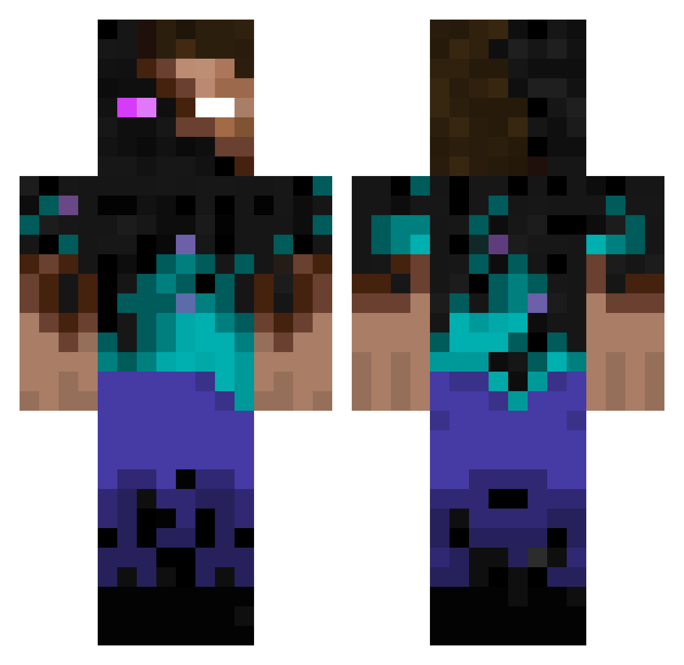 BasedAndCringe Minecraft skin, front and back view