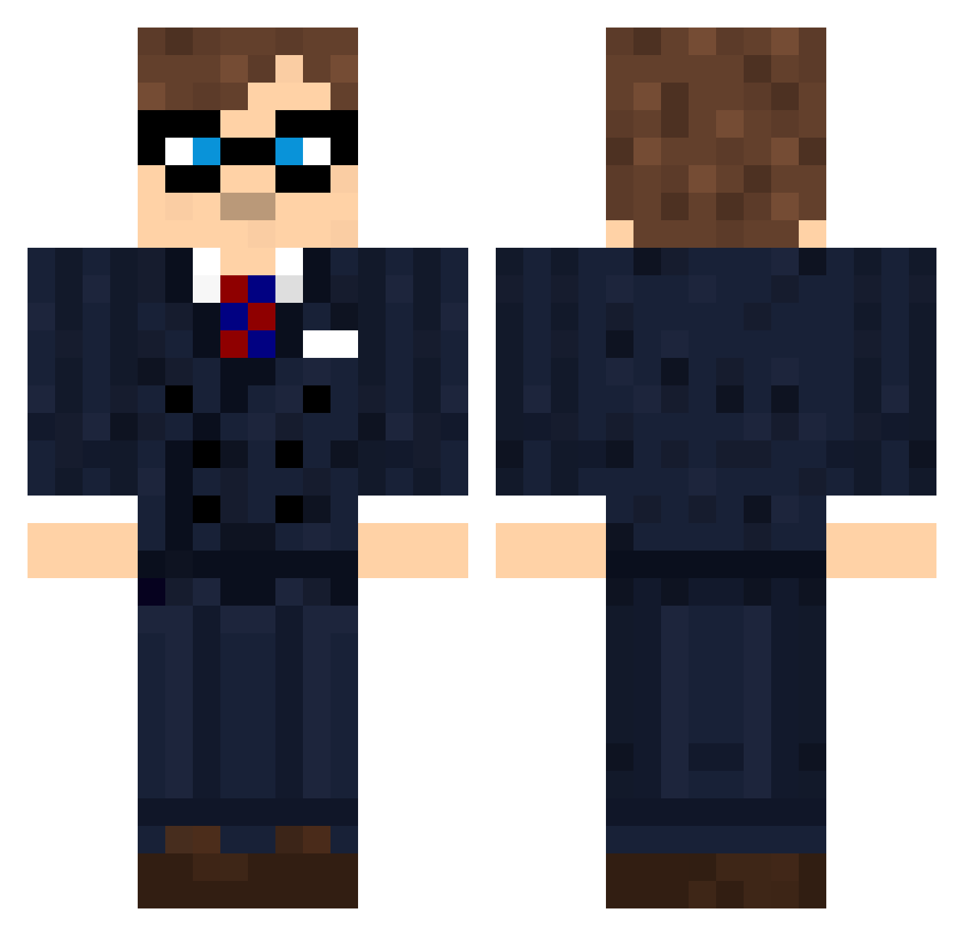PoshEngineer Minecraft skin, front and back view