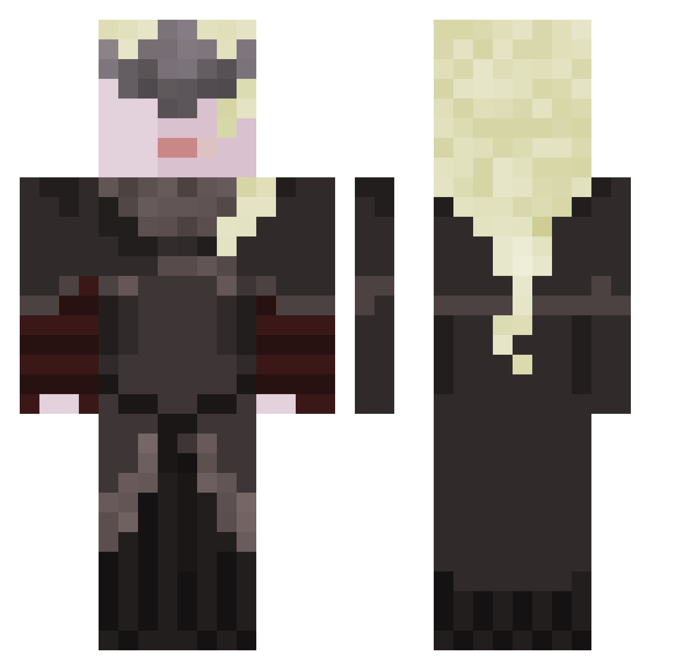 Oleine Minecraft skin, front and back view