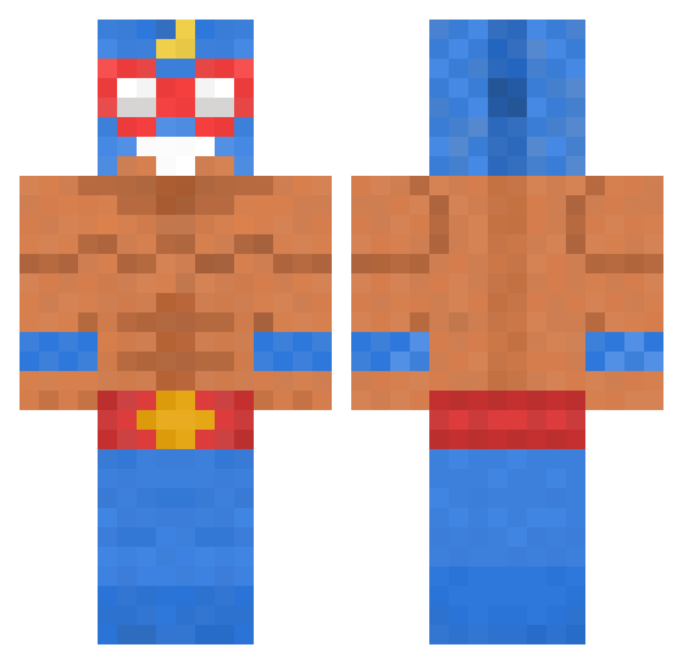 LeoNaj Minecraft skin, front and back view