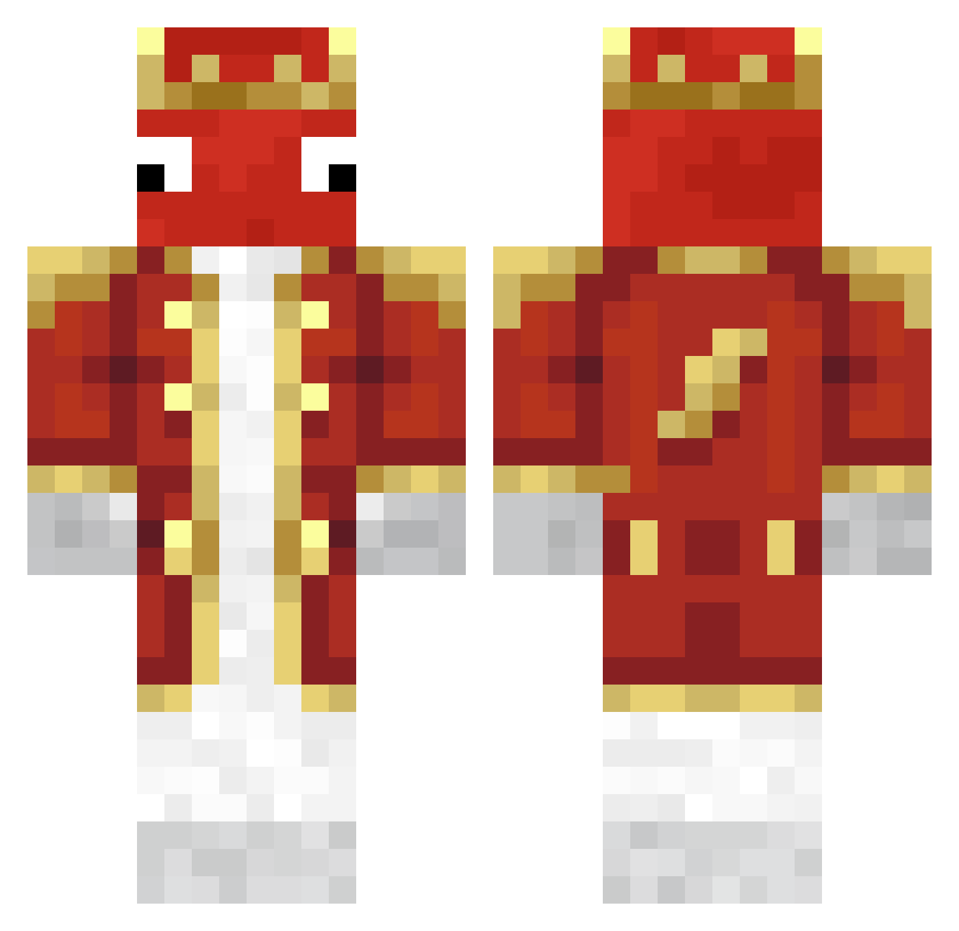 Lesiokk Minecraft skin, front and back view