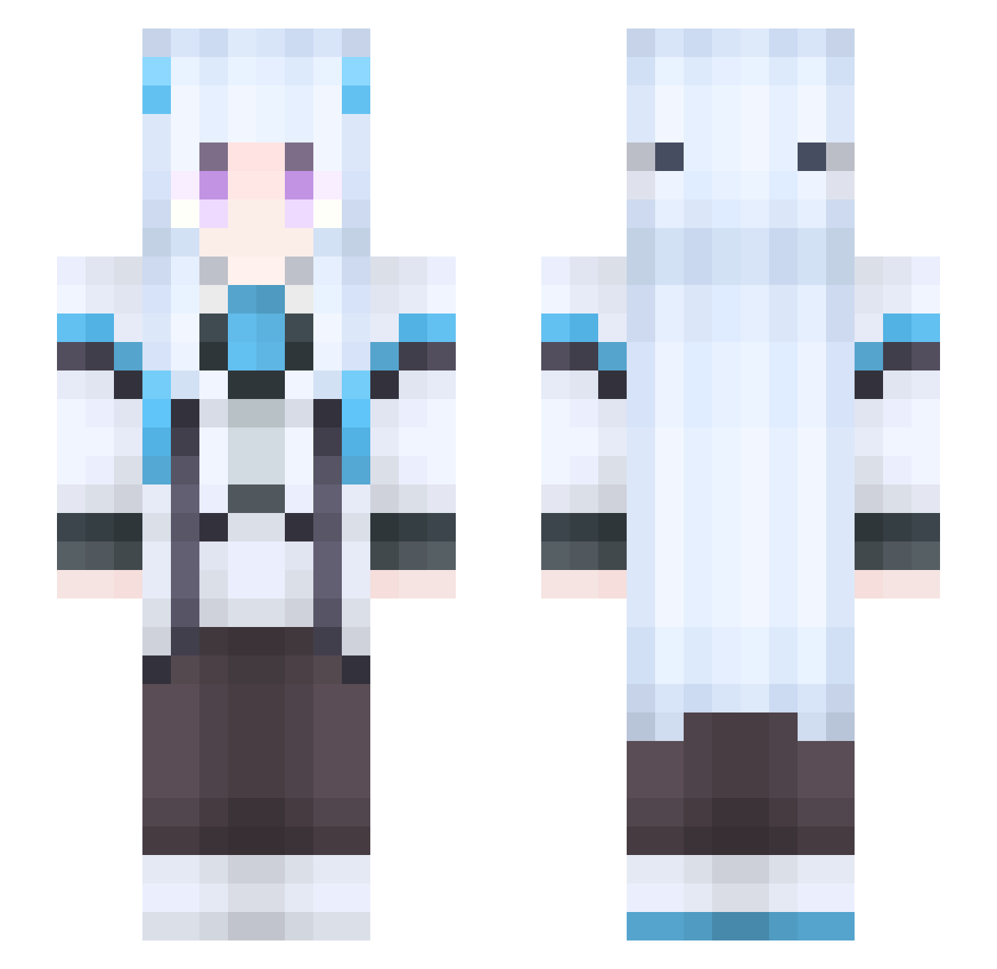SGLMing Minecraft skin, front and back view