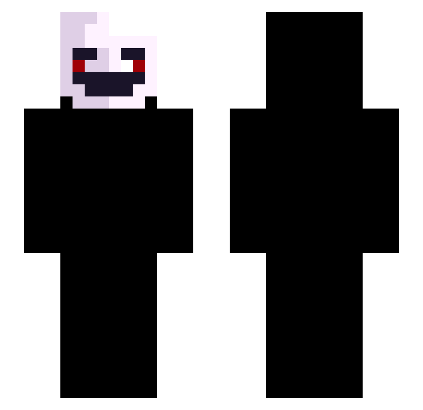 beeblebrx Minecraft skin, front and back view