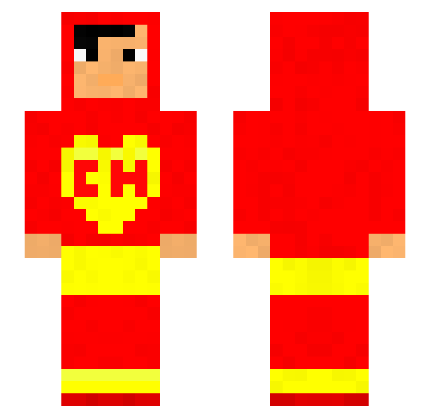 Boorgin Minecraft skin, front and back view