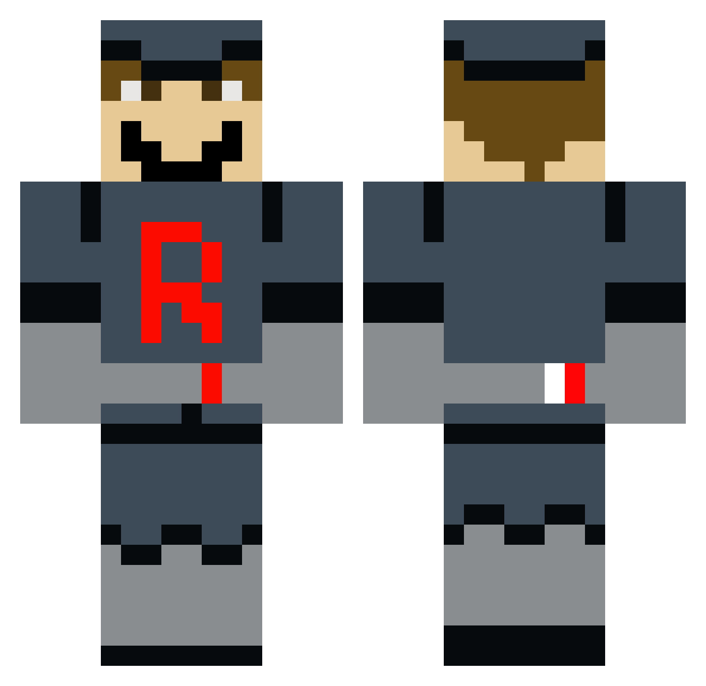 BigPapaRob Minecraft skin, front and back view