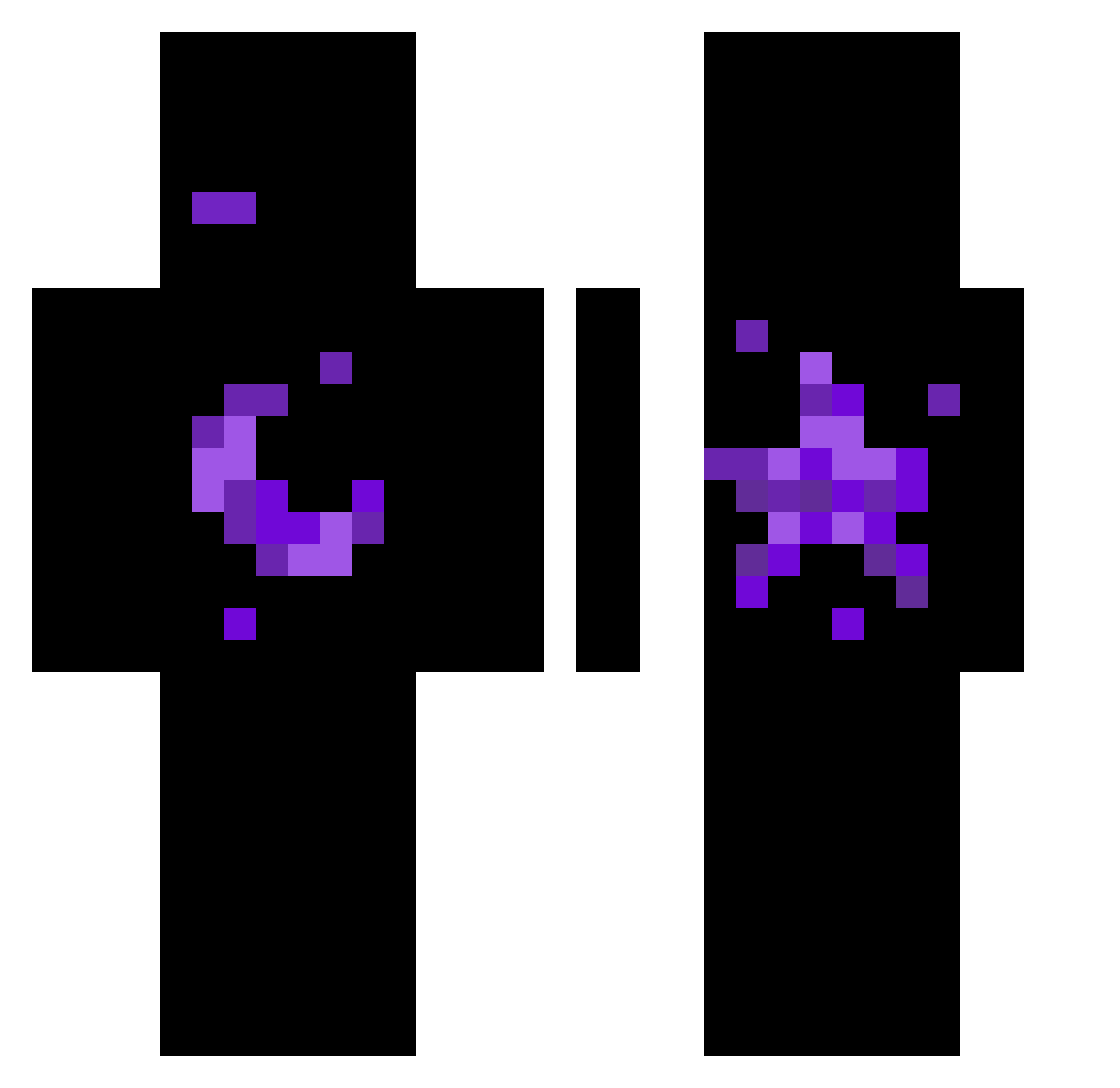 VoidNyxia Minecraft skin, front and back view