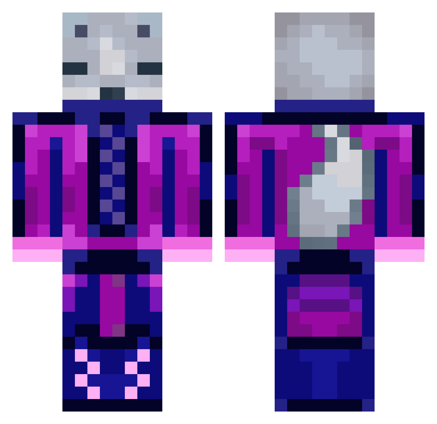 ztsy Minecraft skin, front and back view