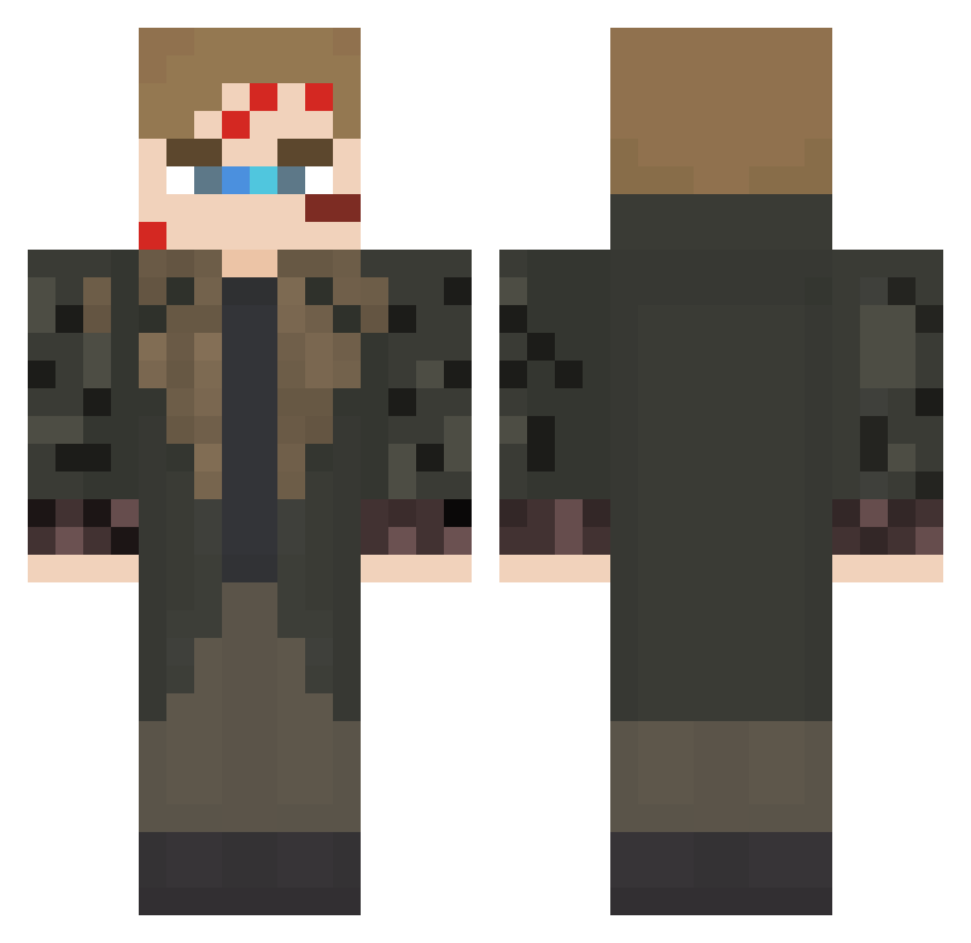 TheEpicToaster Minecraft skin, front and back view