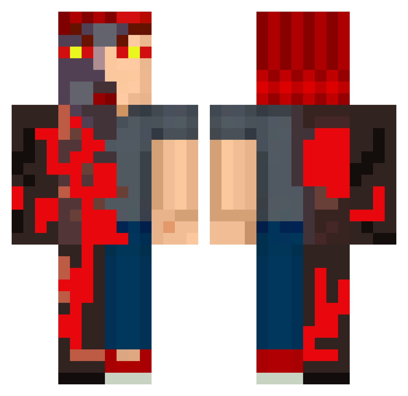 WEAREPEOPLE Minecraft skin, front and back view