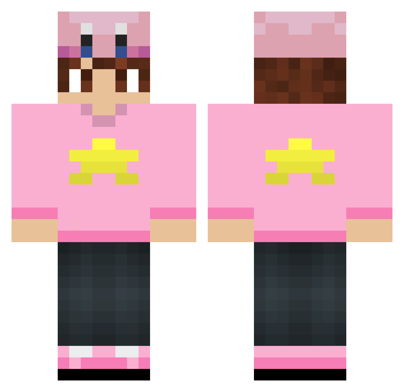 cloudymilk_ Minecraft skin, front and back view