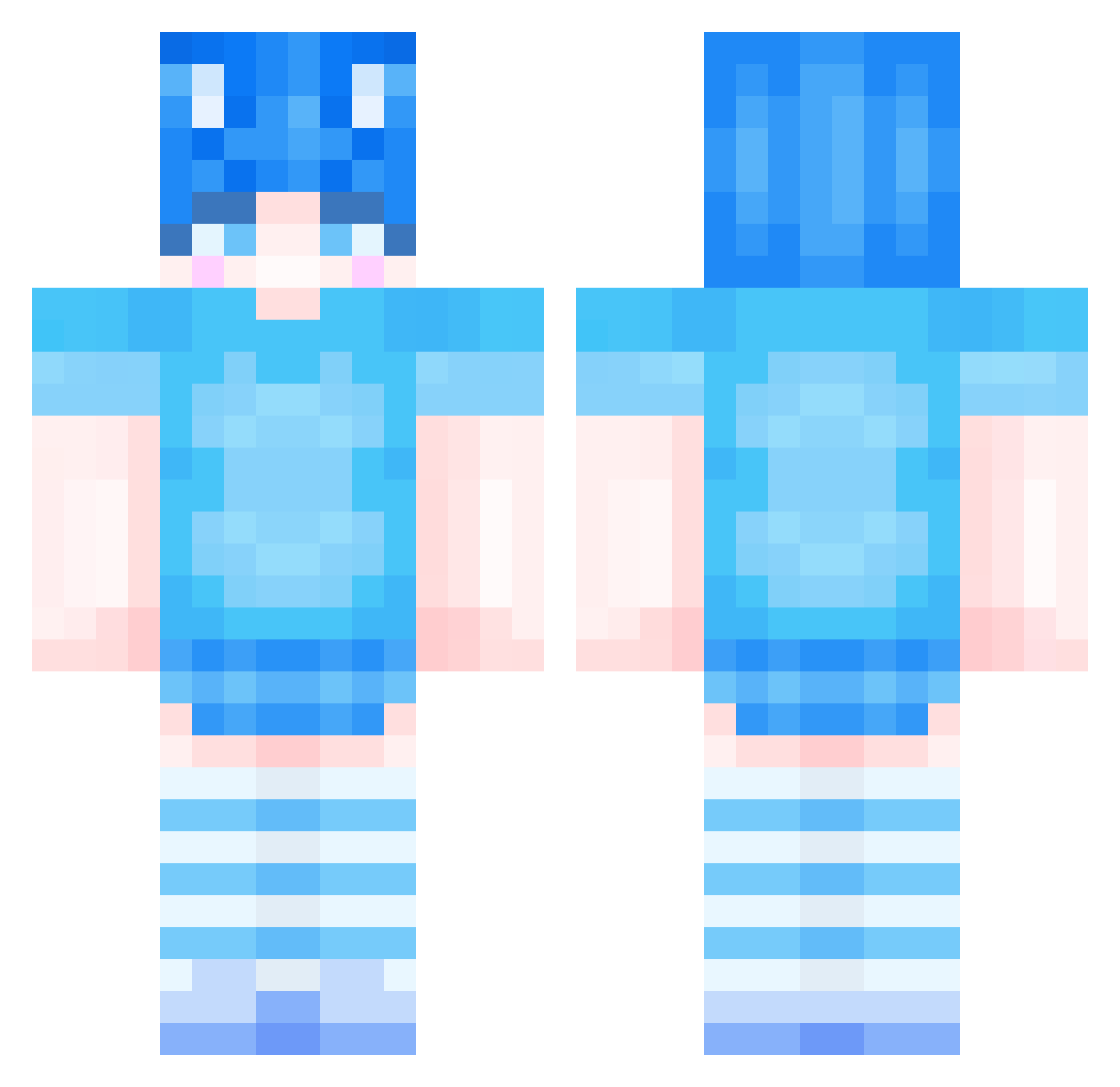 ZunyKxYT Minecraft skin, front and back view
