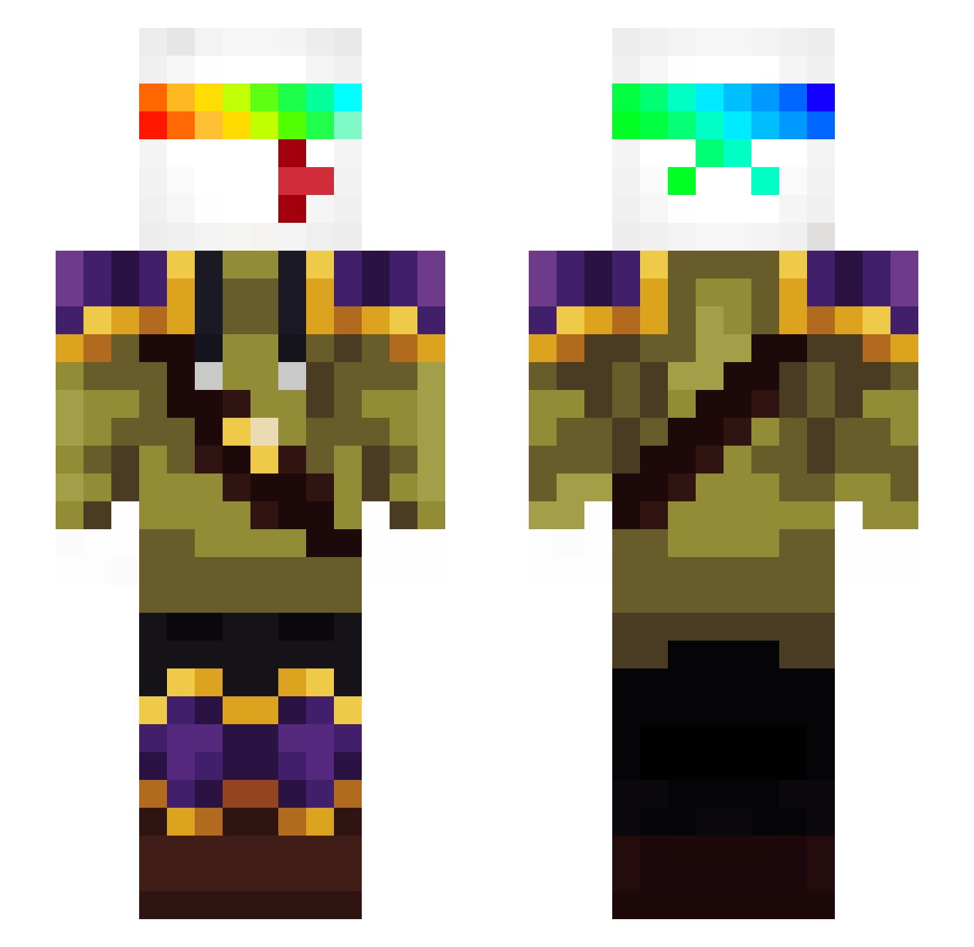 ___x_y_z___ Minecraft skin, front and back view