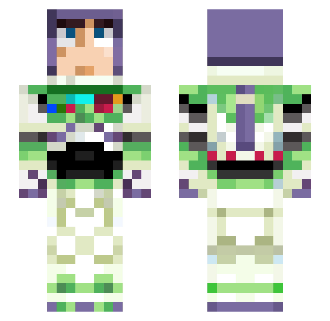 Iulismo Minecraft skin, front and back view