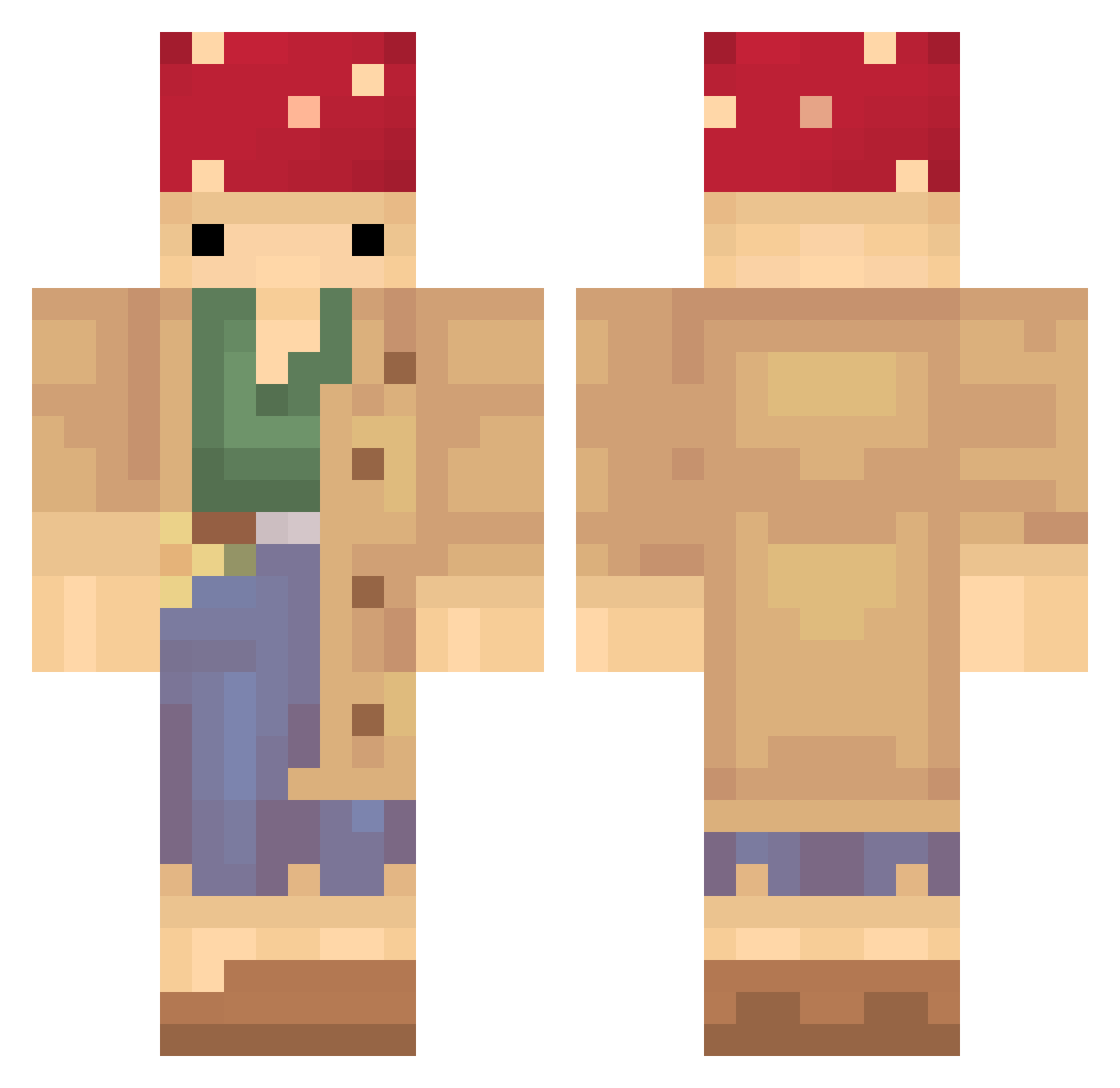 MsPoody Minecraft skin, front and back view