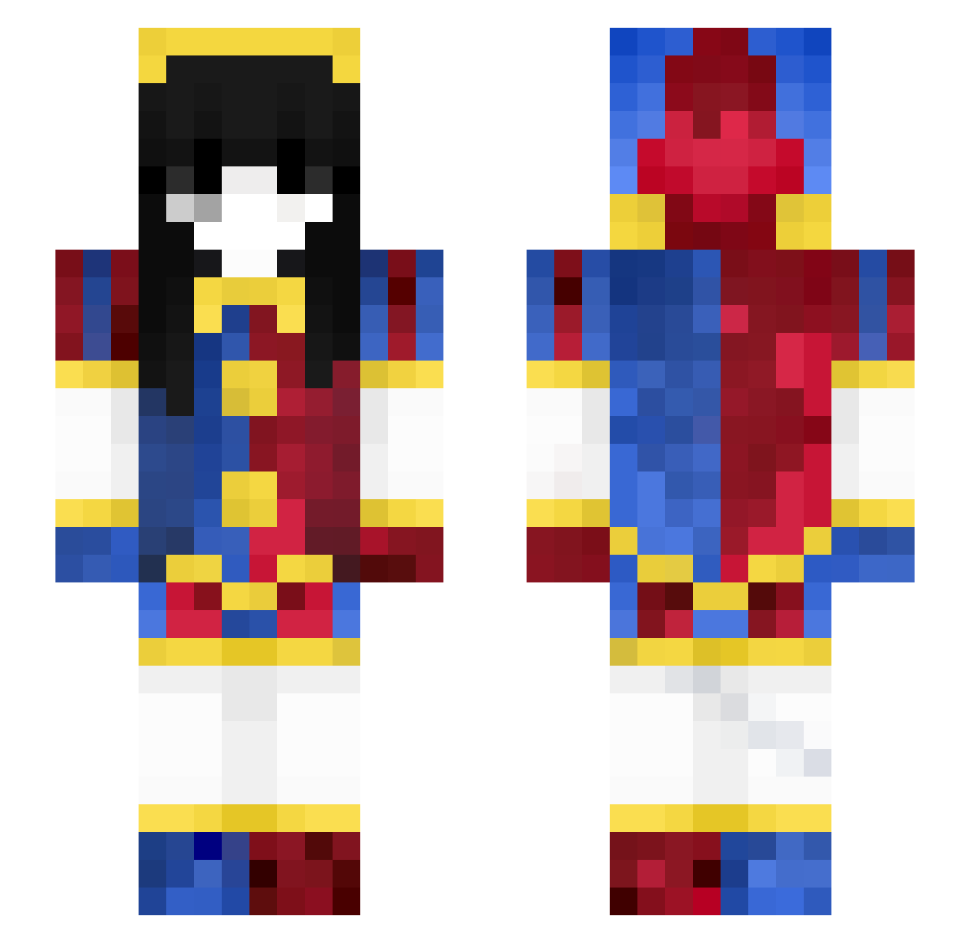 fastdaiki Minecraft skin, front and back view