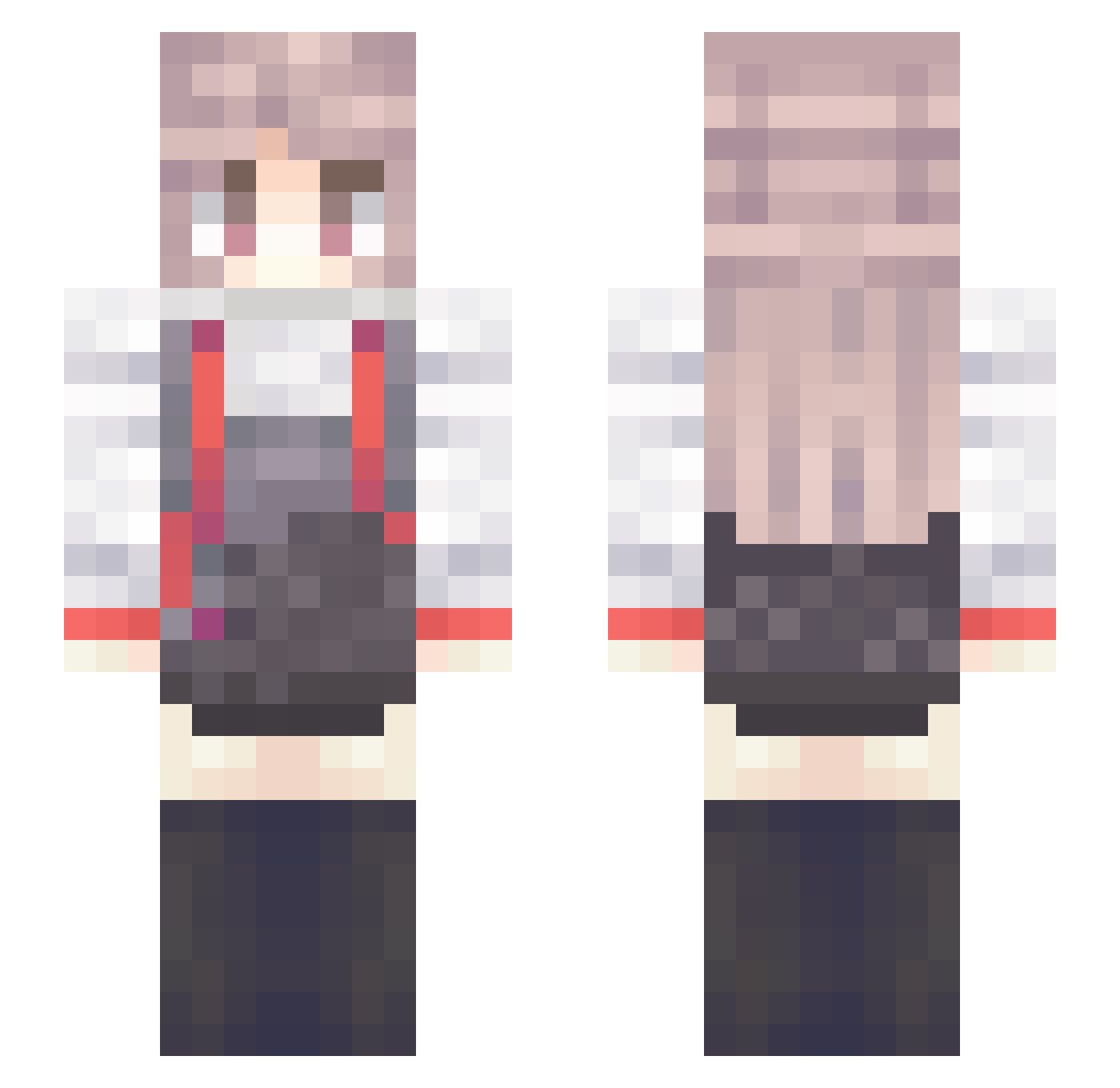 UnknowMAn Minecraft skin, front and back view
